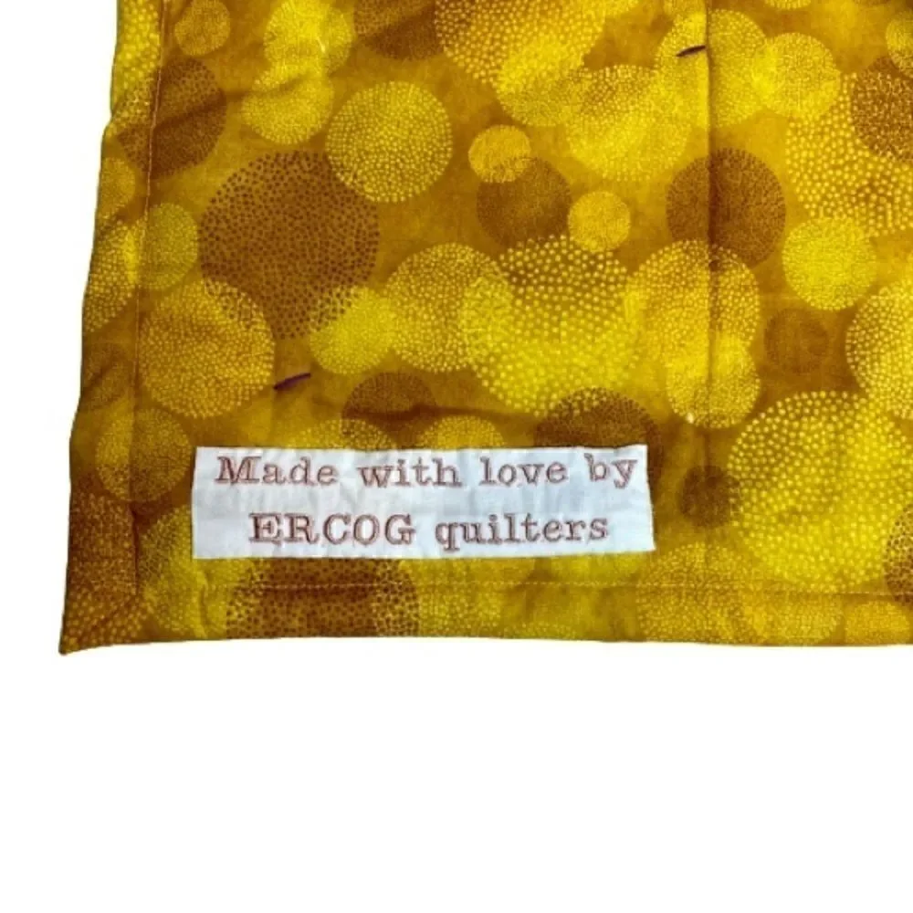 Handmade NWT turtle themed purple and gold baby or lap quilt size 43” X 38”